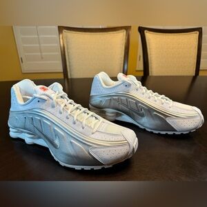 New Nike Shox R4 White Silver Sneaker Shoes Size US 12